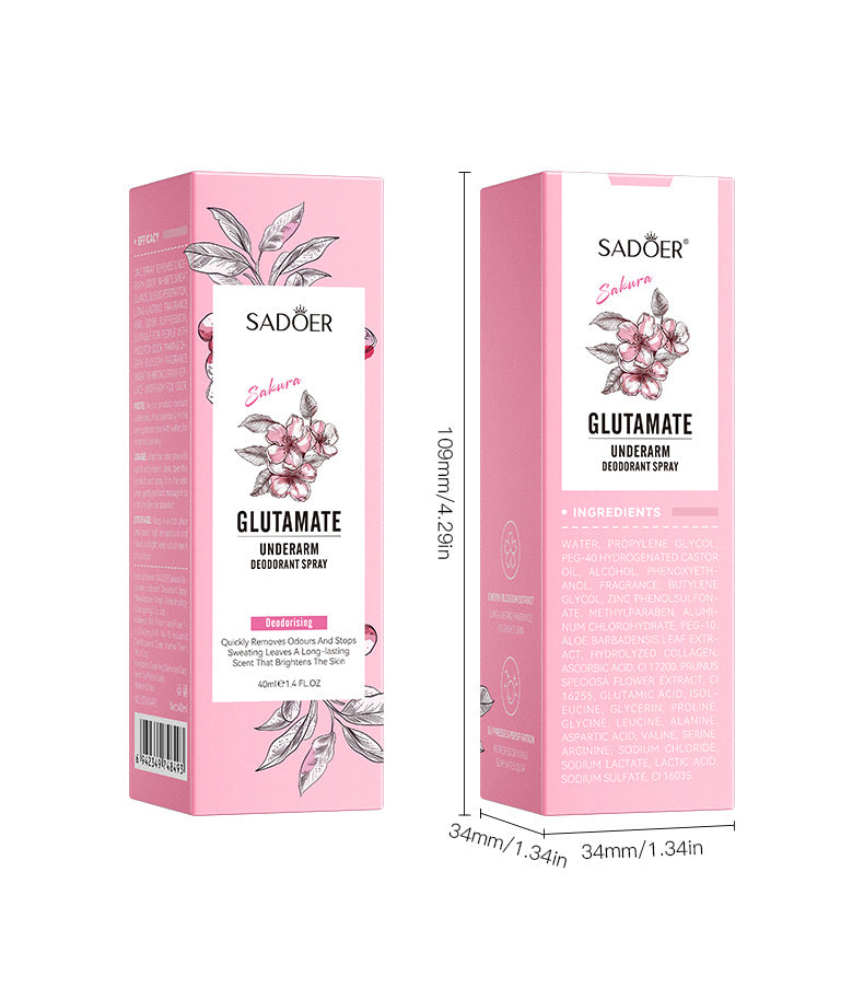 Full English Sakura Underarm Fragrance Spray SADOER Underarm Antiperspirant Spray  Wholesale