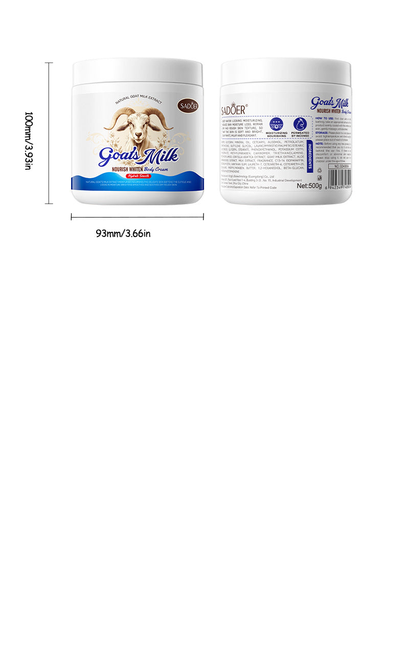 Goat Milk Whitening Body Lotion SADOER Nourishing Autumn and Winter Body Cream Cross-Border Foreign Trade Wholesale