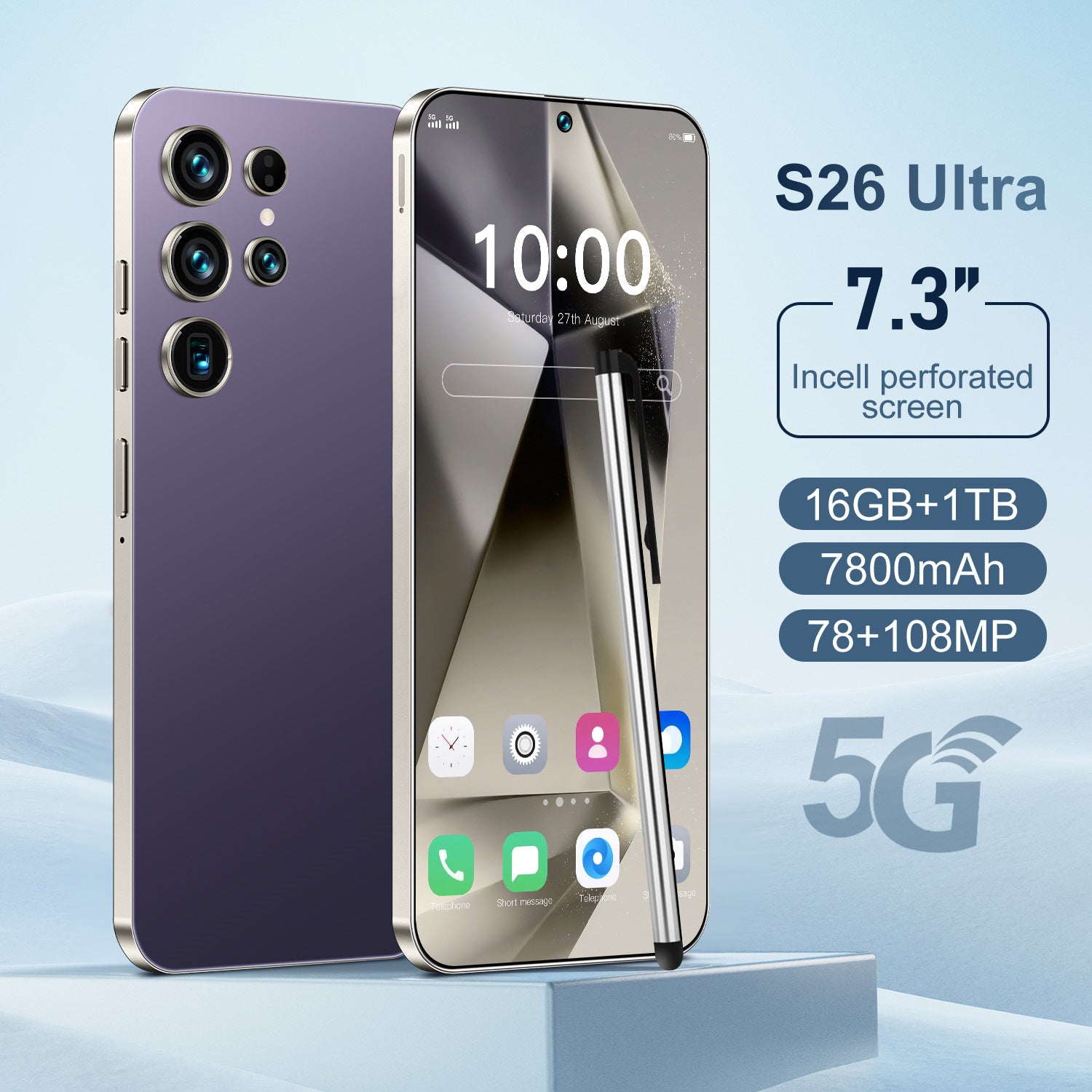 Popular S26 Ultra Android Intelligence5G Mobile Phone16+1T Large Memory Source Factory Available