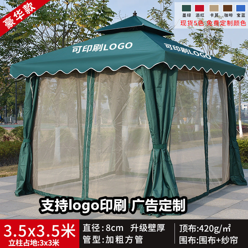 Outdoor Sunshade Canopy Rain Shelter Courtyard Garden Villa Four-legged Pavilion Advertising Event Large Roman Tent Umbrella Wholesale