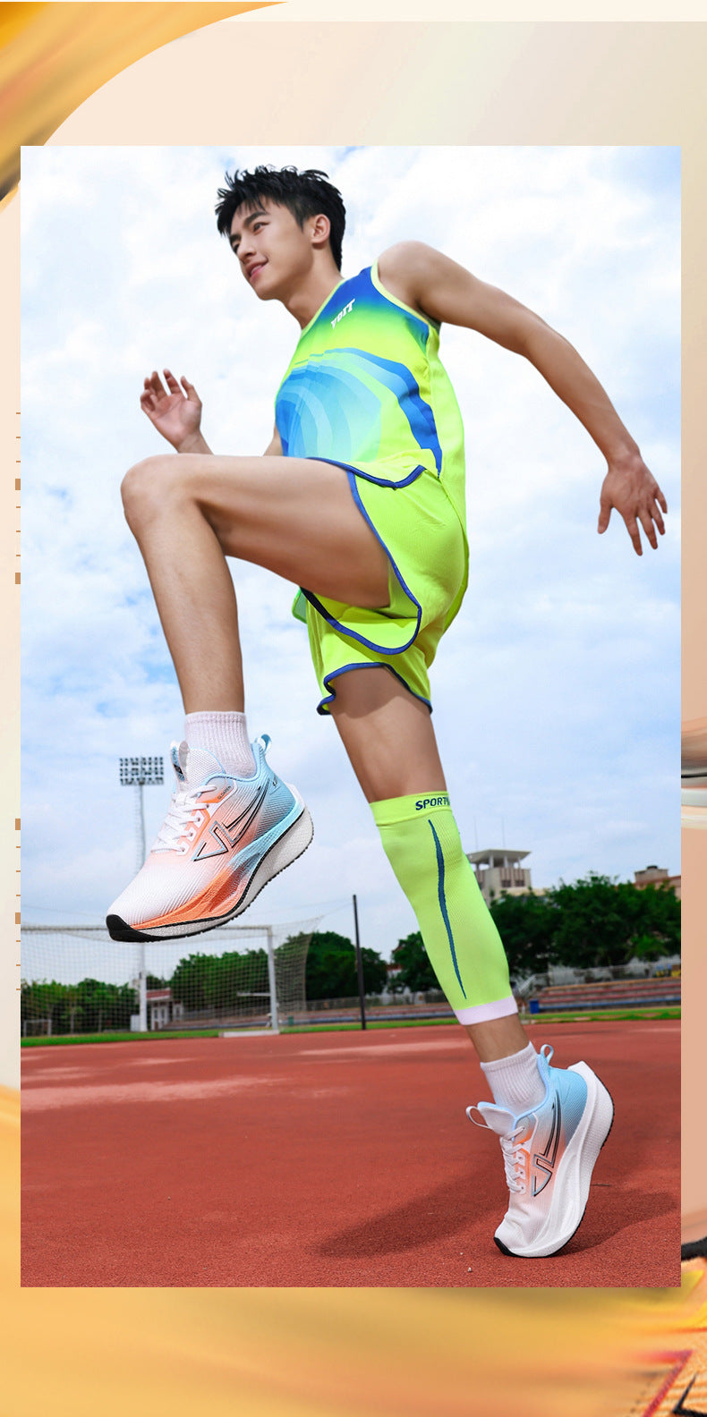 New Marathon Racing Anti-Slip Wear-Resistant Running Shoes Couple Popcorn Carbon Plate Cushioning Rebound Soft Sole Sports Shoes