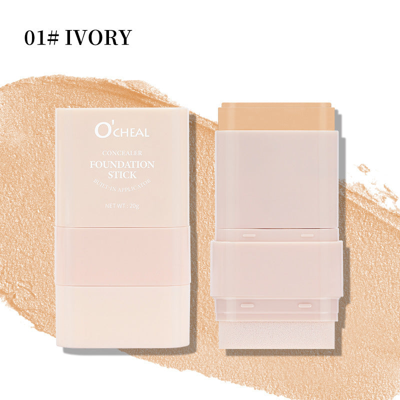 Cosmetic Non-Smudge Foundation Double-Ended Rotating Concealer Long-Lasting Waterproof Sweat Sponge Brush Head Cream Foundation