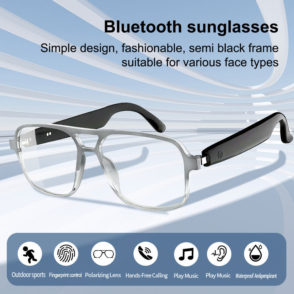 Popular AI Smart Glasses Photosensitive Color Changing Bluetooth Call Music Playback Outdoor Cycling Factory Direct Sales