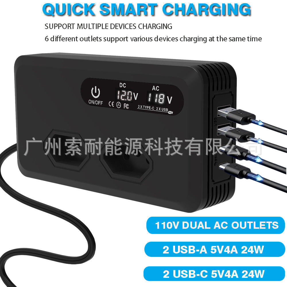 Hot Selling Car Inverter200W 12V Turn110V/220V Double USB Type-C Mouth inverter