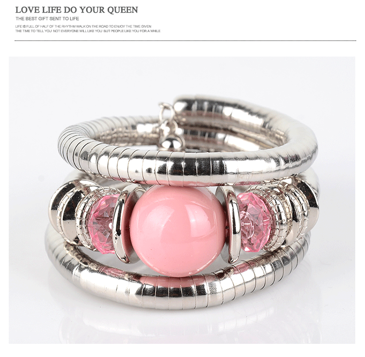 European and American Fashion Brand Bracelet for Women, High-End Ethnic Style, Simple Layered Multi-Color Three-Circle Wrap Bracelet