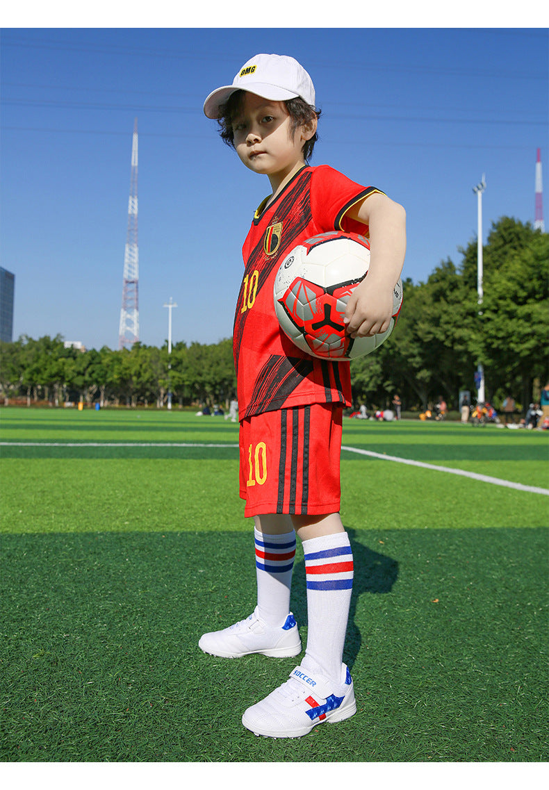 New football shoes for men and women with Velcro for children TF Broken Nail Style Youth Student Grassland Flat Training Shoes