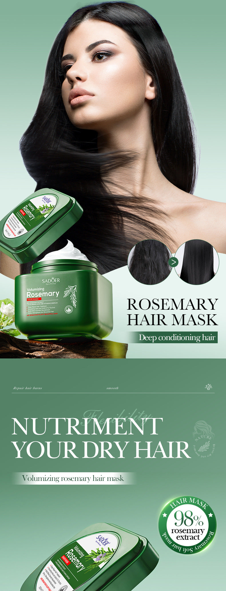 Rosemary Rosemary500ml SADOER Repair Nourishing Smooth Hair Conditioner  Wholesale
