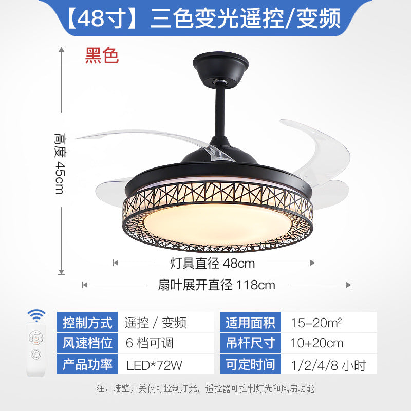 Ceiling Fan Light for Living Room, Bedroom, Dining Room, Nordic Postmodern Style, Luxury Lighted Electric Fan Ceiling Light