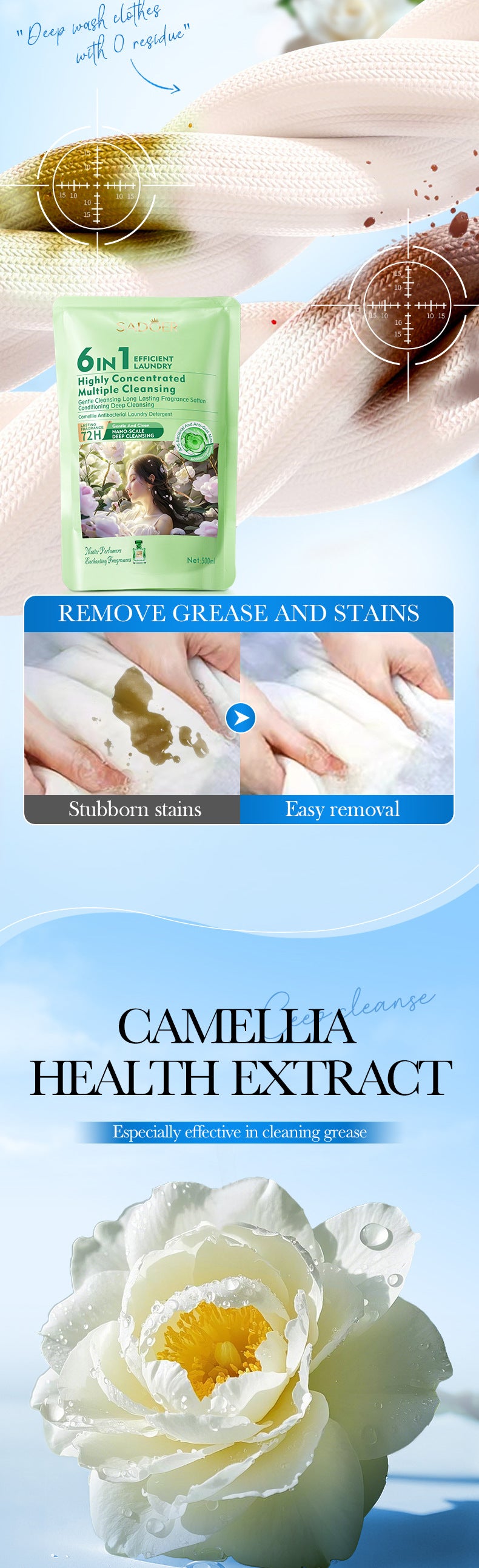 Cross-border Lavender Antibacterial Laundry Detergent500ml Fragrance Cleaning Clean Clothing Export Manufacturer Wholesale