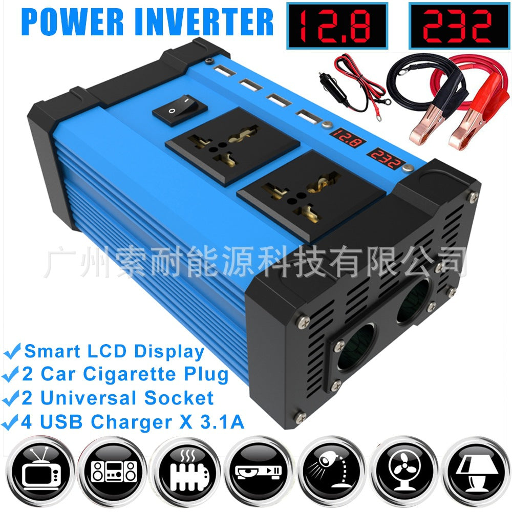 E-commerce12V Turn110V 220V Vehicle Inverter 4USB Dual Voltage Display car inverter