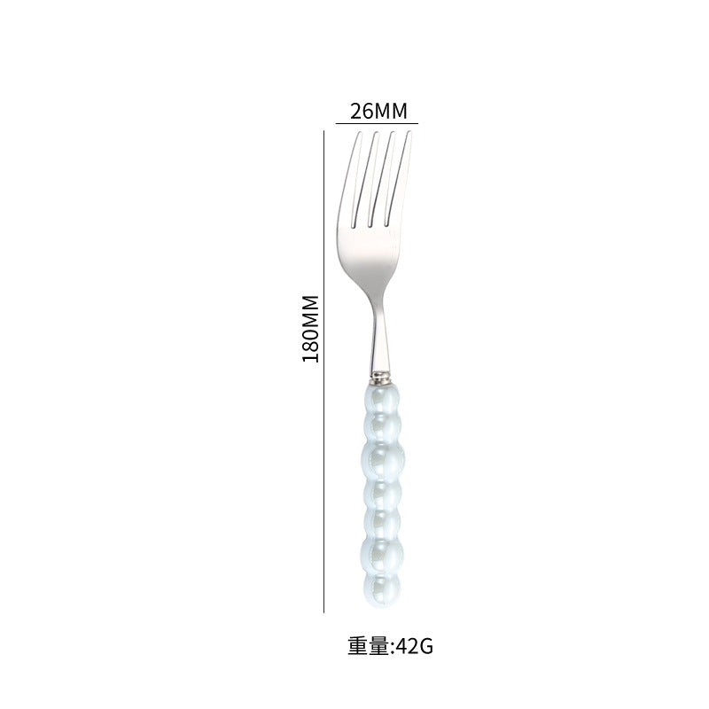 Stainless Steel Tableware Hotel Restaurant Pearl Ceramic Handle Knife Fork Spoon4Set of Western Steak Cutlery