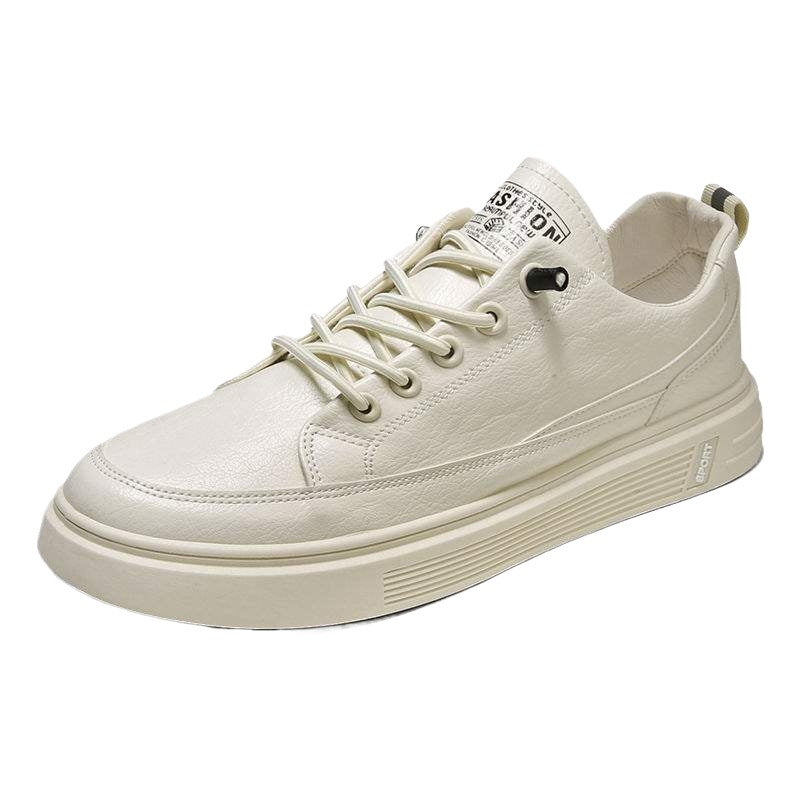 Summer Men's Shoes Spring and Autumn2025New Year's Casual Sports White Sneakers Men's Slip-On Leather Shoes Versatile Trendy Shoes