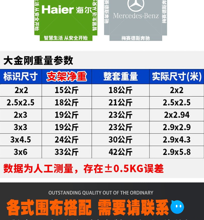 Outdoor Four-Legged Advertising Tent with Printed Text, Retractable Folding Sunshade Large Umbrella, Four-Corner Rainproof and Sunproof Shelter for Stall Use