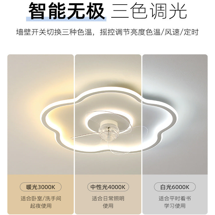 Smart Bedroom Ceiling Fan Light, Ceiling Fan Light, Simple Dining Room Ultra-thin Modern Living Room Household Electric Fan Chandelier