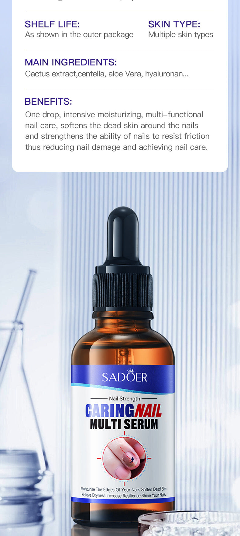 Full English Moisturizing Nail Care Essence SADOER Skin rejuvenation and moisturizing essence liquid  wholesale