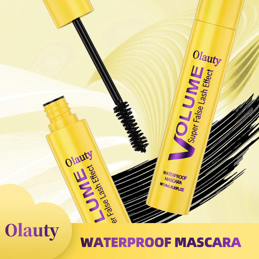 tkOlauty False Eyelashes Waterproof Mascara9ml Long-lasting non-smudge fiber volumizing curling mascara