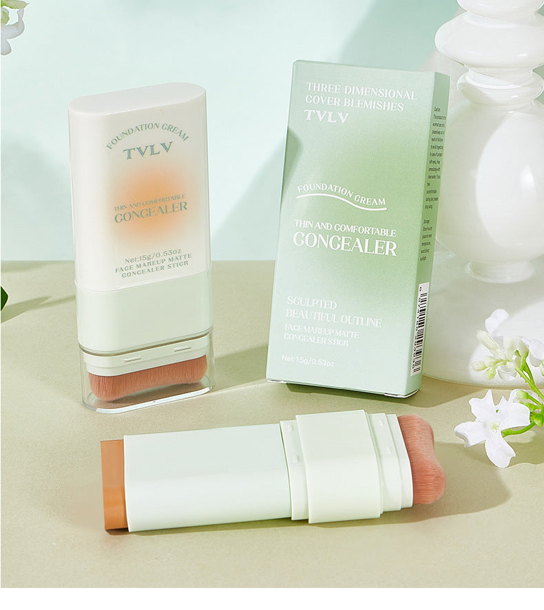 E-commerce Dropshipping Yellow Black Skin Foundation Double-ended Concealer Foundation Stick Waterproof Non-smudge Wholesale Cosmetics