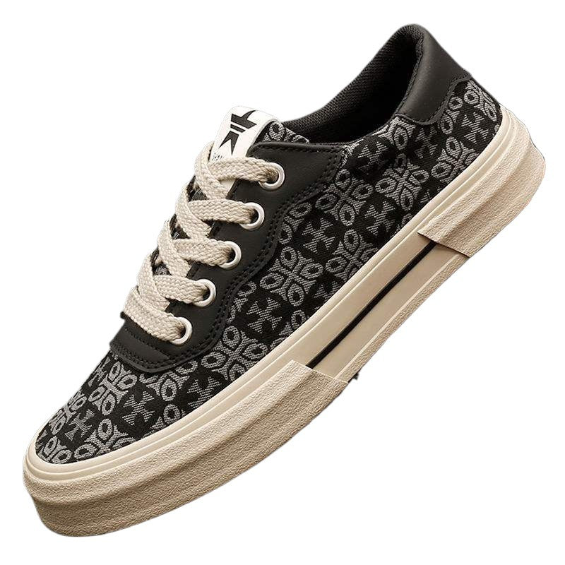 25138 Men's Flat Lace-Up Low-Top Canvas Shoes Retro Spring Trendy Sneakers Breathable Summer Casual Trendy Shoes