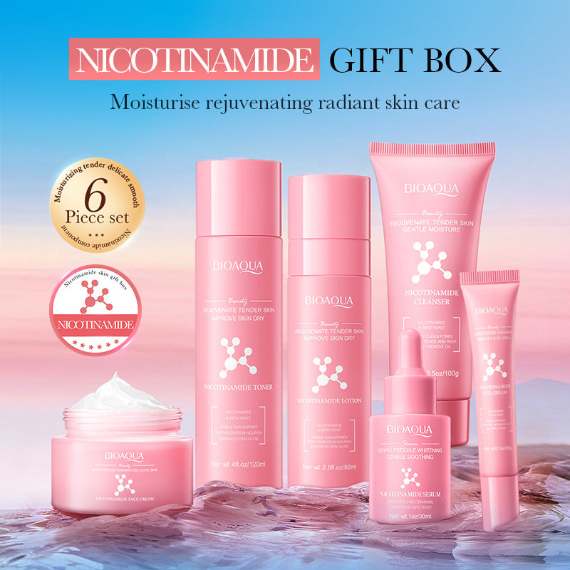 Cross-border Niacinamide Hydrating and Rejuvenating Six-Piece Set Hydrating Moisturizing Gift Set Cross-Border Wholesale