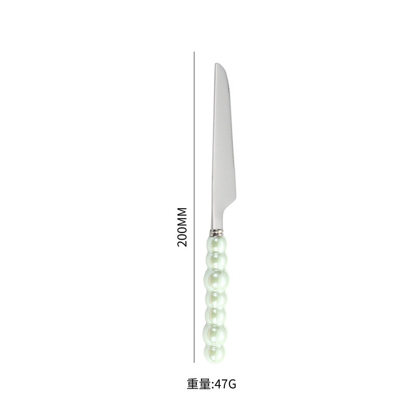 Stainless Steel Tableware Hotel Restaurant Pearl Ceramic Handle Knife Fork Spoon4Set of Western Steak Cutlery