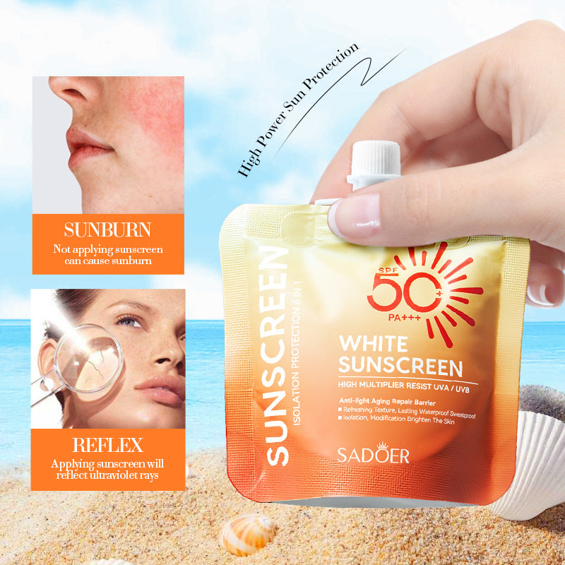 SPF50+Sunscreen30g SADOER Anti-UV Non-Greasy Sunscreen Lotion Cross-Border Wholesale