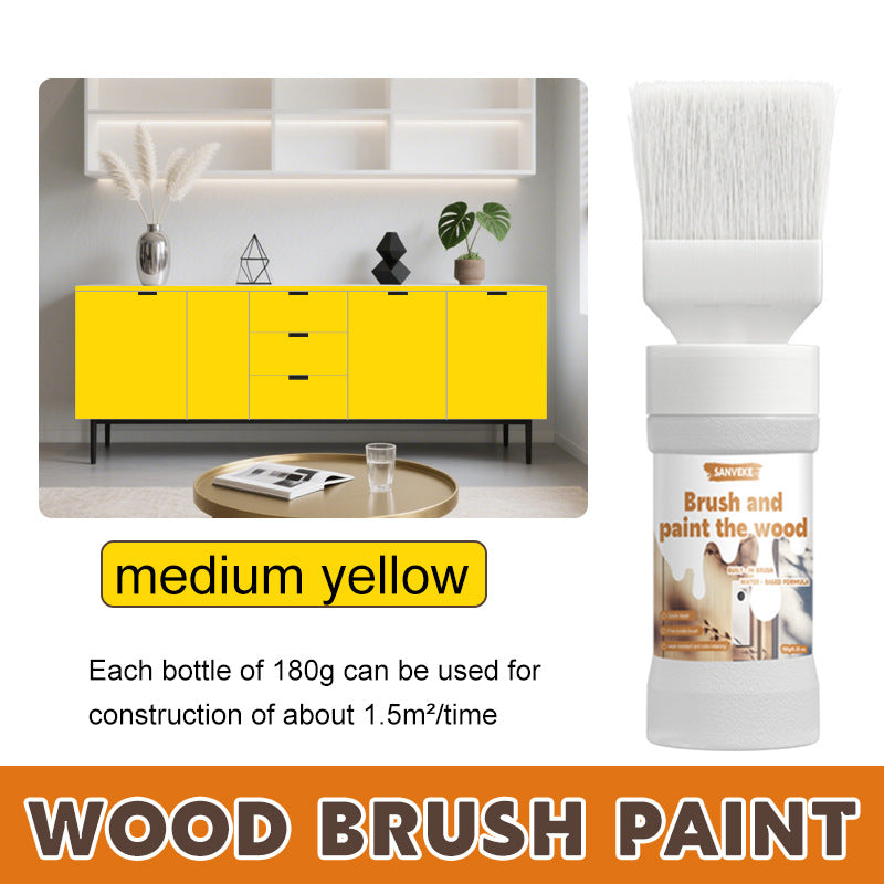 Hot Sale Odorless Water-Based Wood Paint with Brush for Furniture Renovation, Wood Door Color Change, Indoor and Outdoor Universal