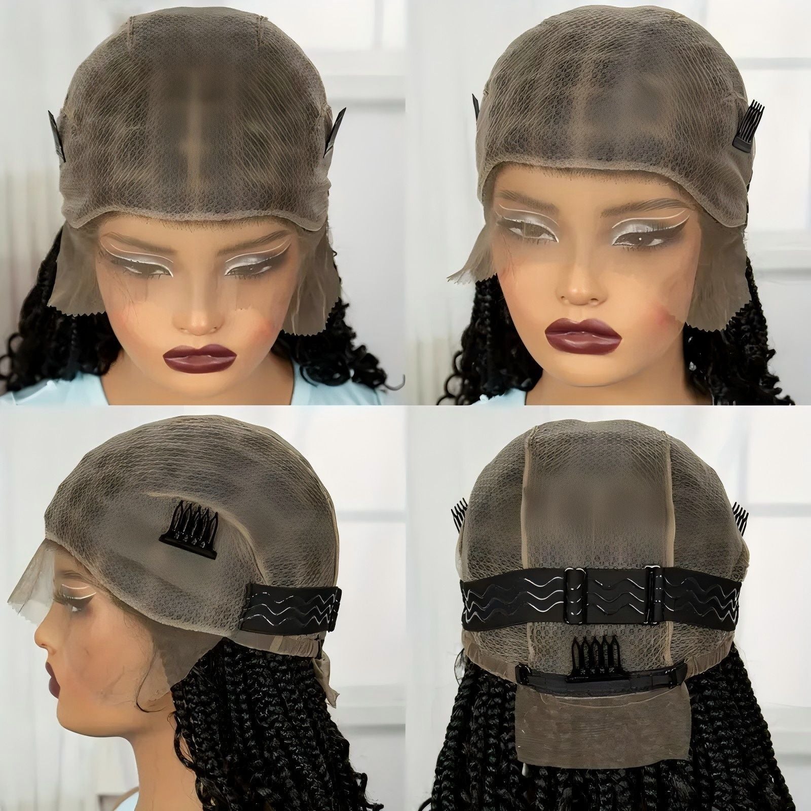 European and American Cross-Border African Small Curly Hair Women's Curly Hair Headband High-Temperature Fiber Short Curly Full Lace Full Wig