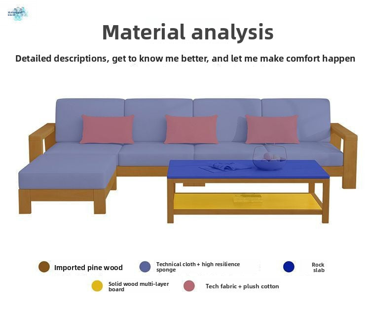 Light Luxury Retro Living Room Modern Solid Wood Sofa Set Simple Sofa Bed Dual-use Small Apartment Fabric New Chinese Style