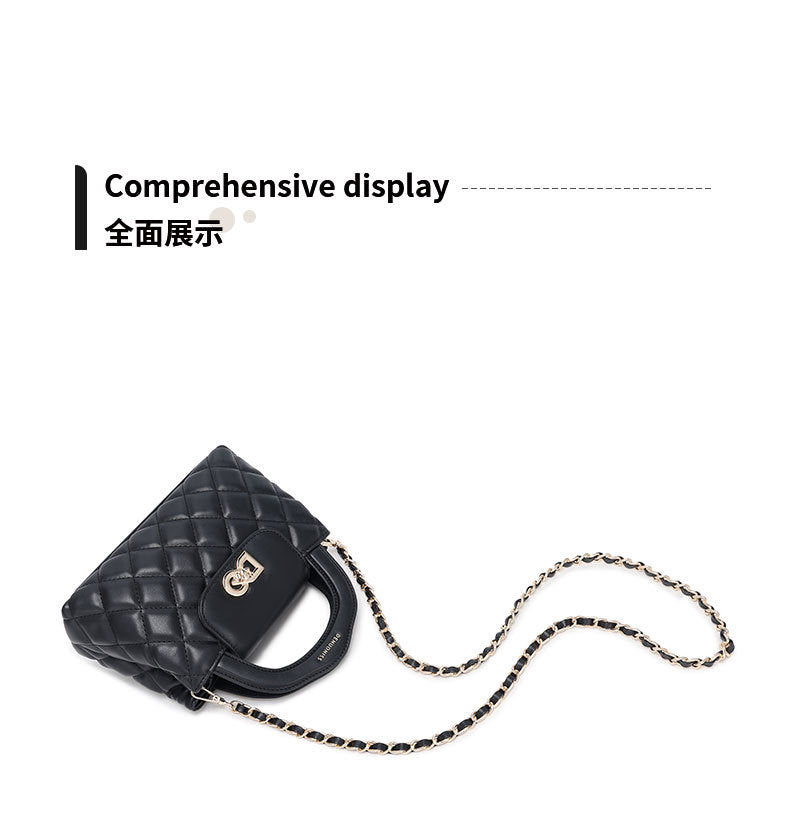 2024New Special-Interest Design Women's Handbag PU Chain Commuter Shoulder Bag Exquisite Exquisite Women's Bag