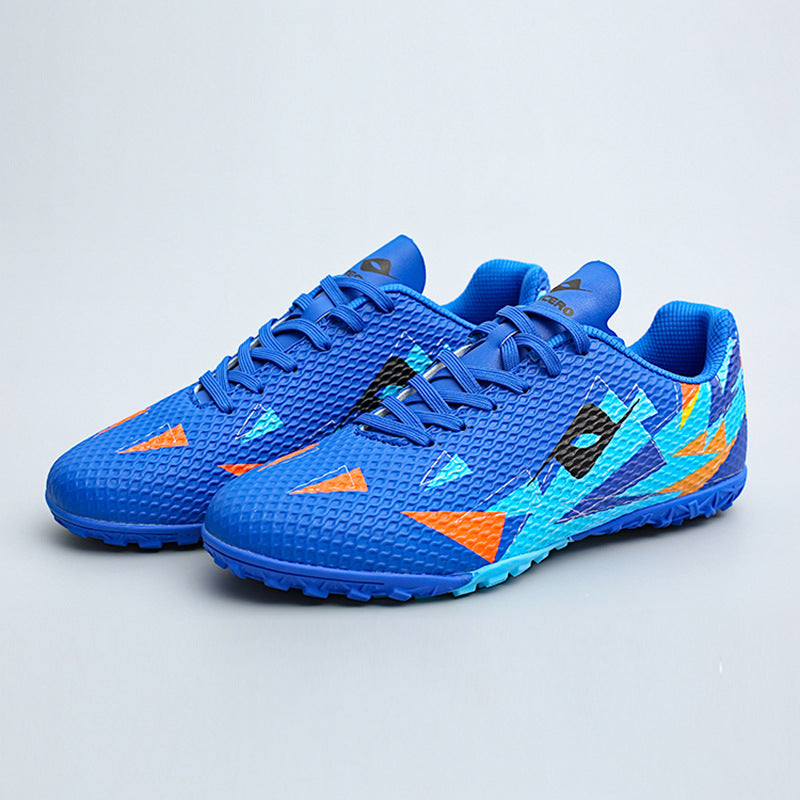 Rotating Buckle Football Shoes Breathable Anti-Slip TF Children's and Teenagers' Turf Training Shoes for Flat Ground Competitions