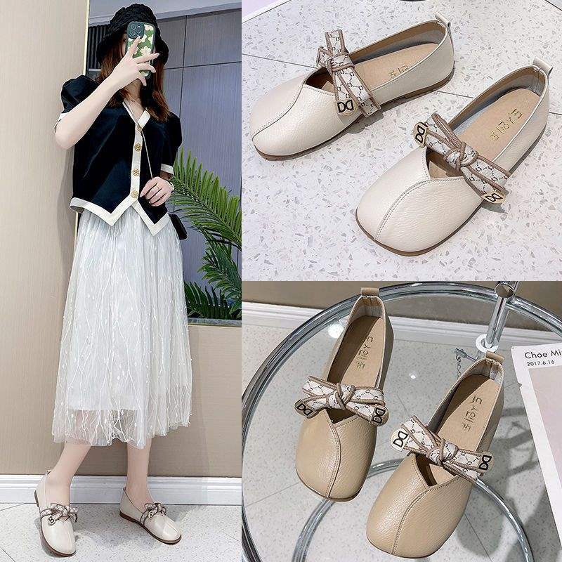 Butterfly Knot Flat Shoes for Women, Soft Sole Lightweight Mango Toe Loafers, Slip-On Moccasins for Pregnant Women