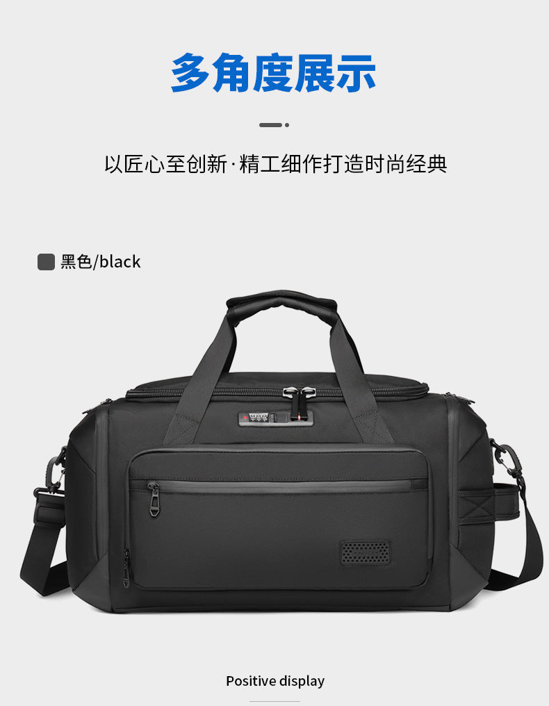 OZUKO Travel Bag Fitness Handbag Large Capacity Dry Wet Separation Can Be Inserted Into The Trolley Short Distance Business Trip Sports Men's Bag