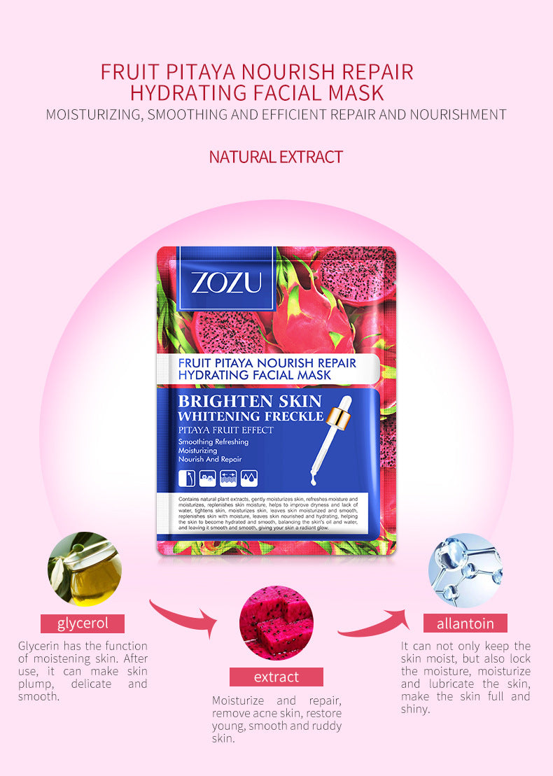 Cross-border Plant and Fruit Face Mask25g  Red Pomegranate Mango Oligopeptide Moisturizing Mask Export Manufacturer Wholesale
