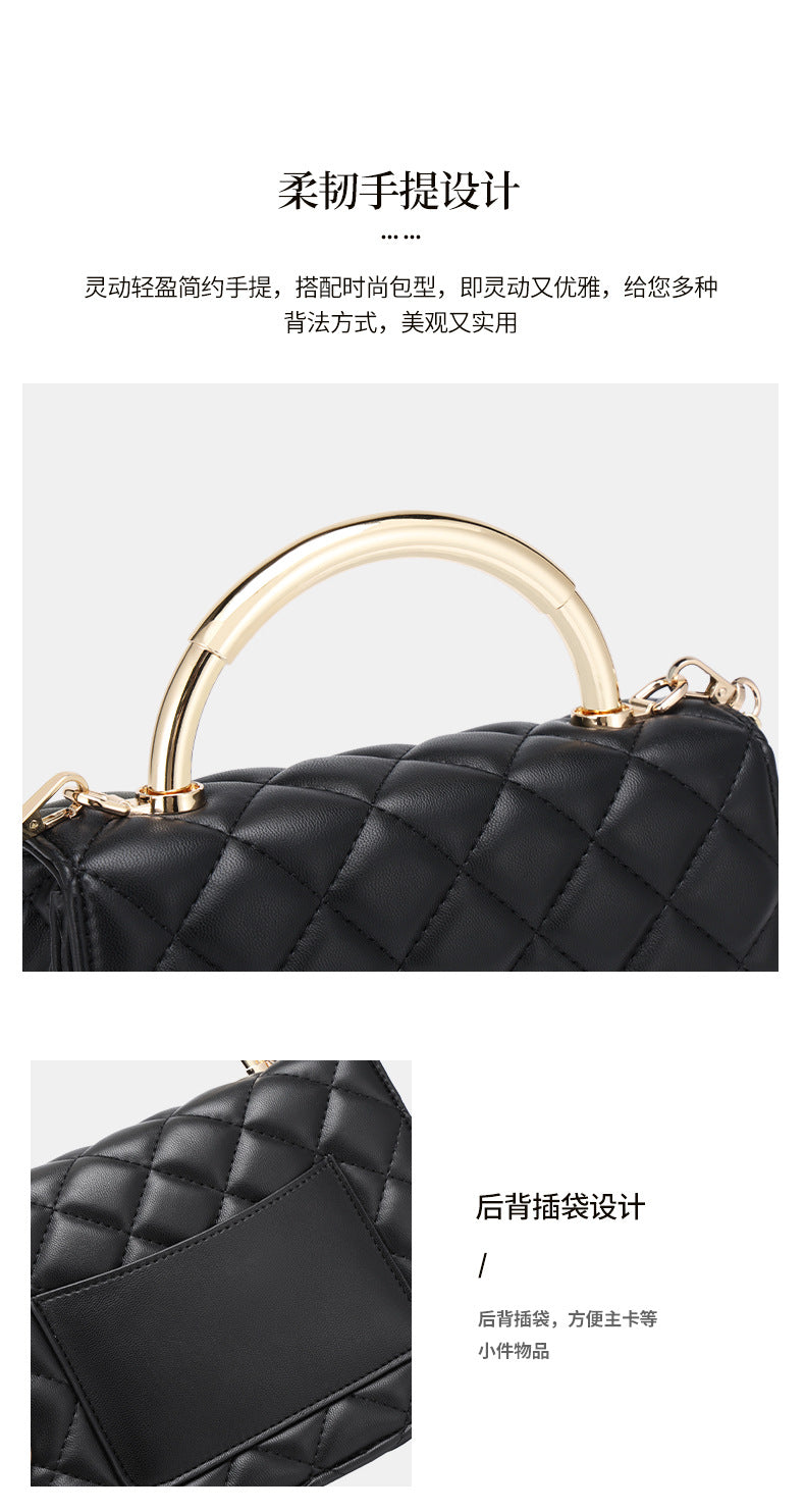 European and American Style Small Square Bag New Diamond Embroidery Women's Bag Niche Versatile Fashion Chain Crossbody Women's Bag Single Shoulder Small Square Bag