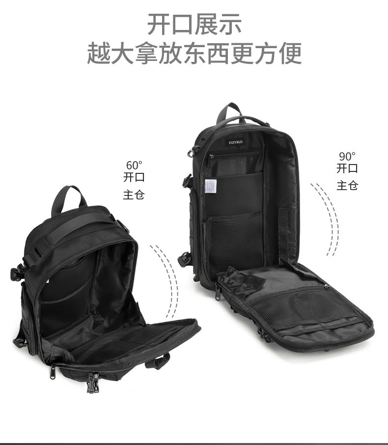 OZUKO Tactical Chest Bag Men's Crossbody Bag Shoulder Bag Men's Outdoor Sports Waterproof High-Quality Men's Bag