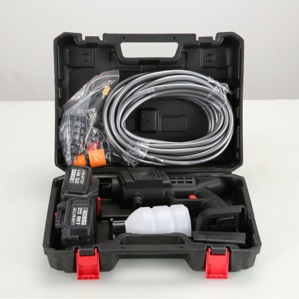 Rechargeable Portable Household High-Power Electric Lithium Battery Car Wash Gun with Hose for Floor and Car Washing High-Pressure Water Gun