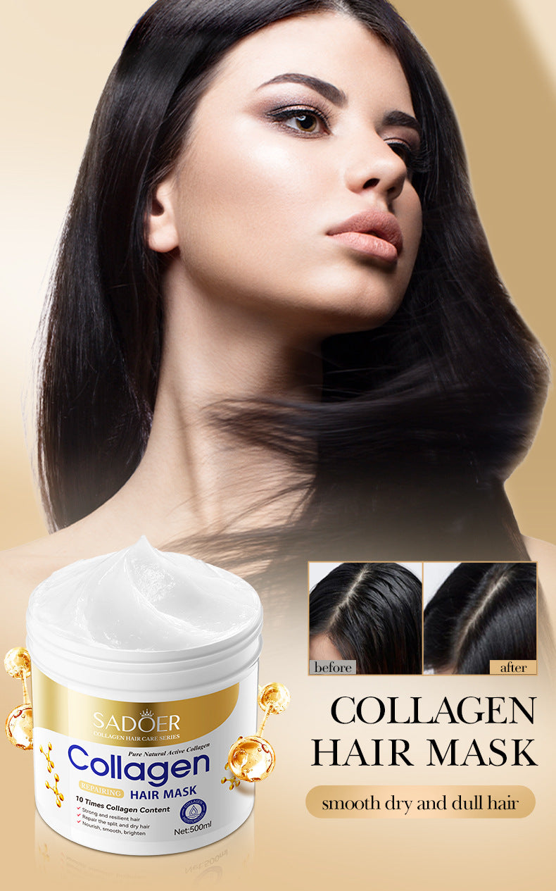 Full English Collagen Smooth Hair Mask500ml SADOER Nourishing and Fluffy Hair Conditioner  Wholesale