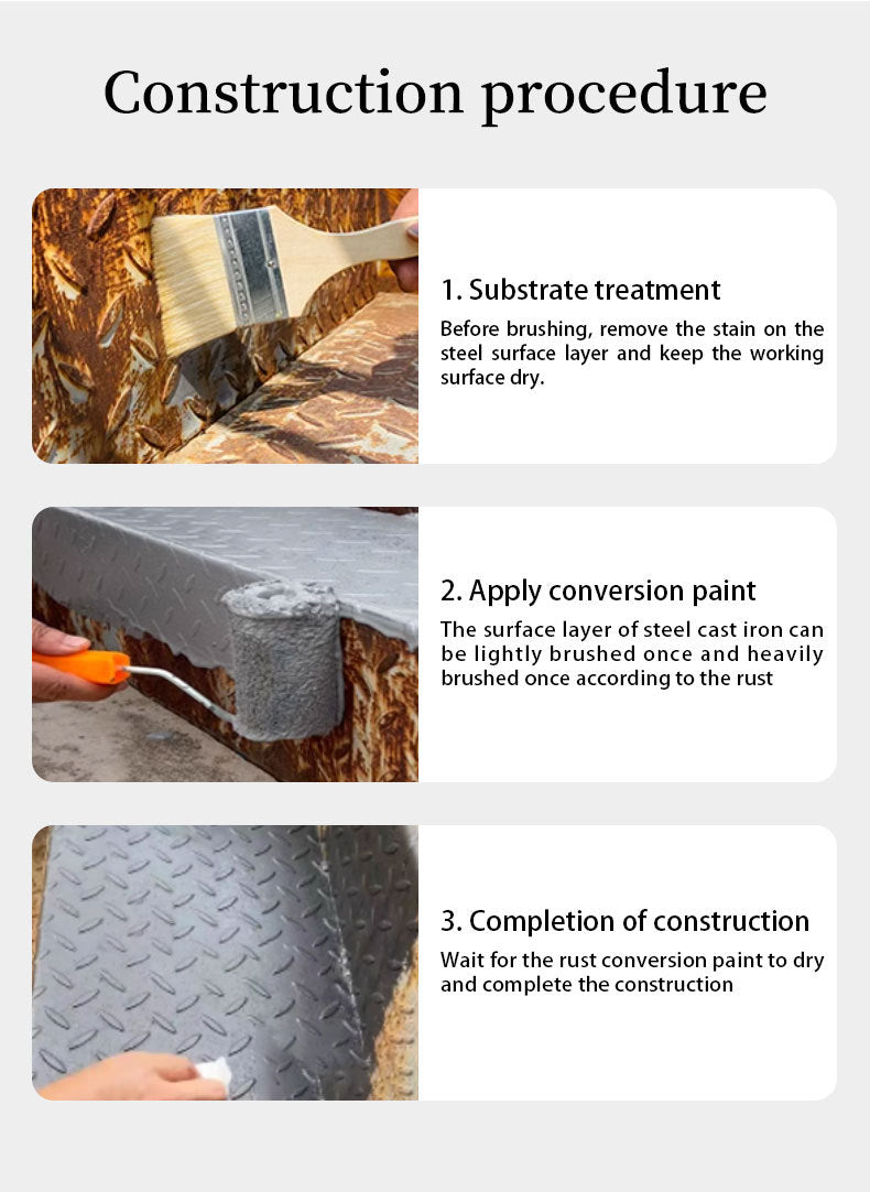 Water-based Anti-rust Paint Metal Paint Rust-free Rust Conversion Paint Color Steel Tile Renovation Rust Fixing Agent Multi-color Industrial Paint