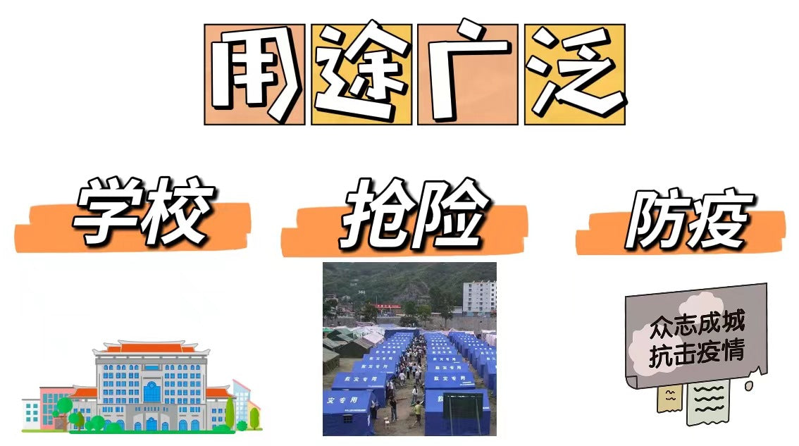 Disaster Relief Tent Standard Civil Affairs Outdoor Emergency Site Civilian Site Engineering Cotton-Padded Cold-Proof Rain-Proof Emergency Tent