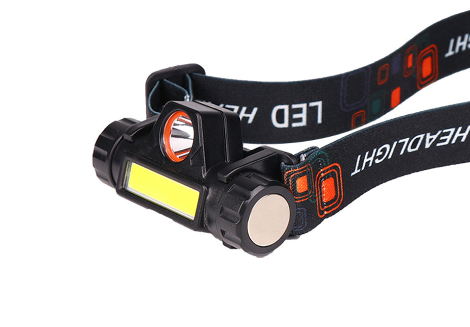 Multifunctional headlight strong light outdoor light night fishing light COB Miner's lamp USB Rechargeable Headlamp with Magnetic Work Head