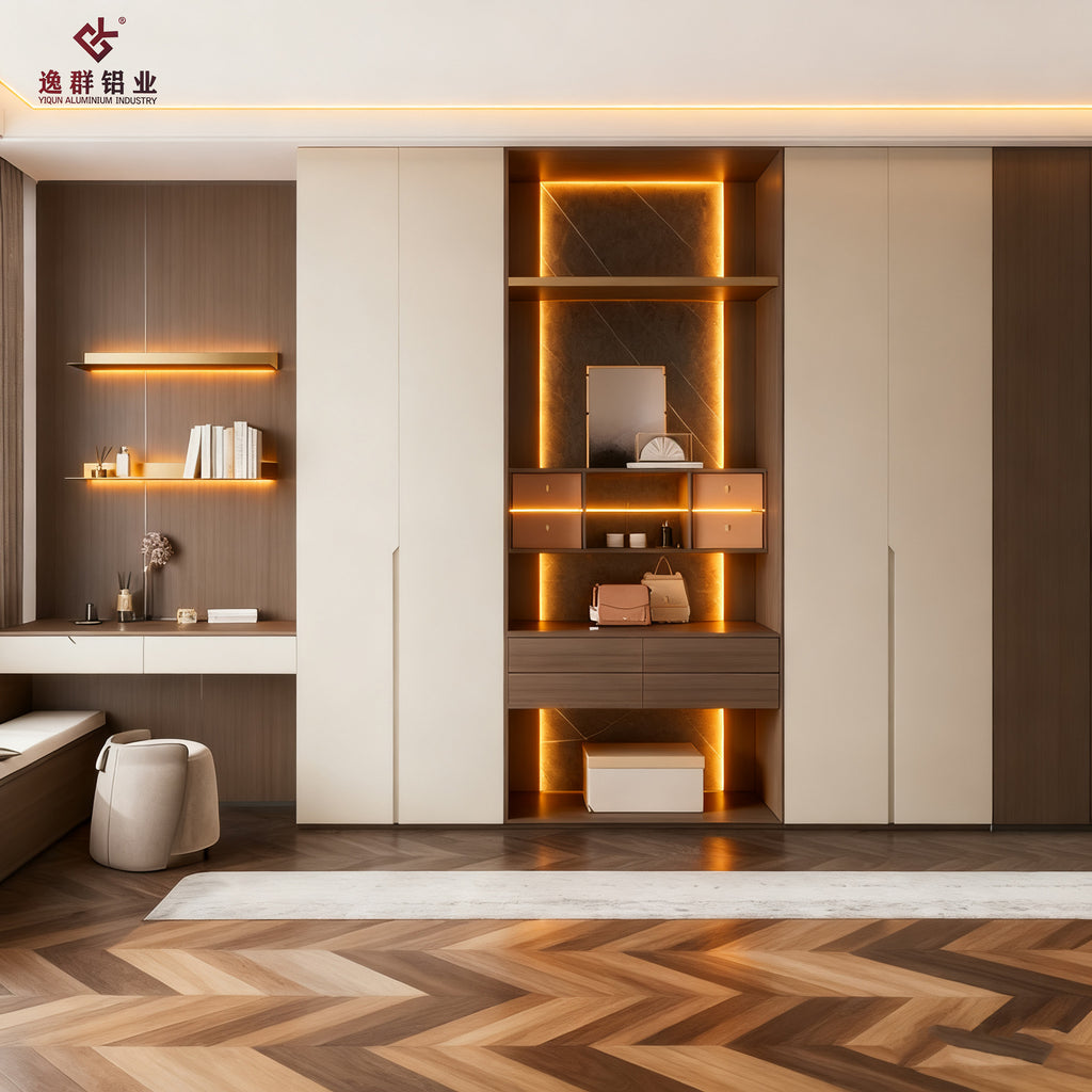 Custom Whole House Wardrobe Aluminum Alloy Modern Simple Home Bedroom Storage Integrated Cabinet Overall Floor-standing Manufacturer