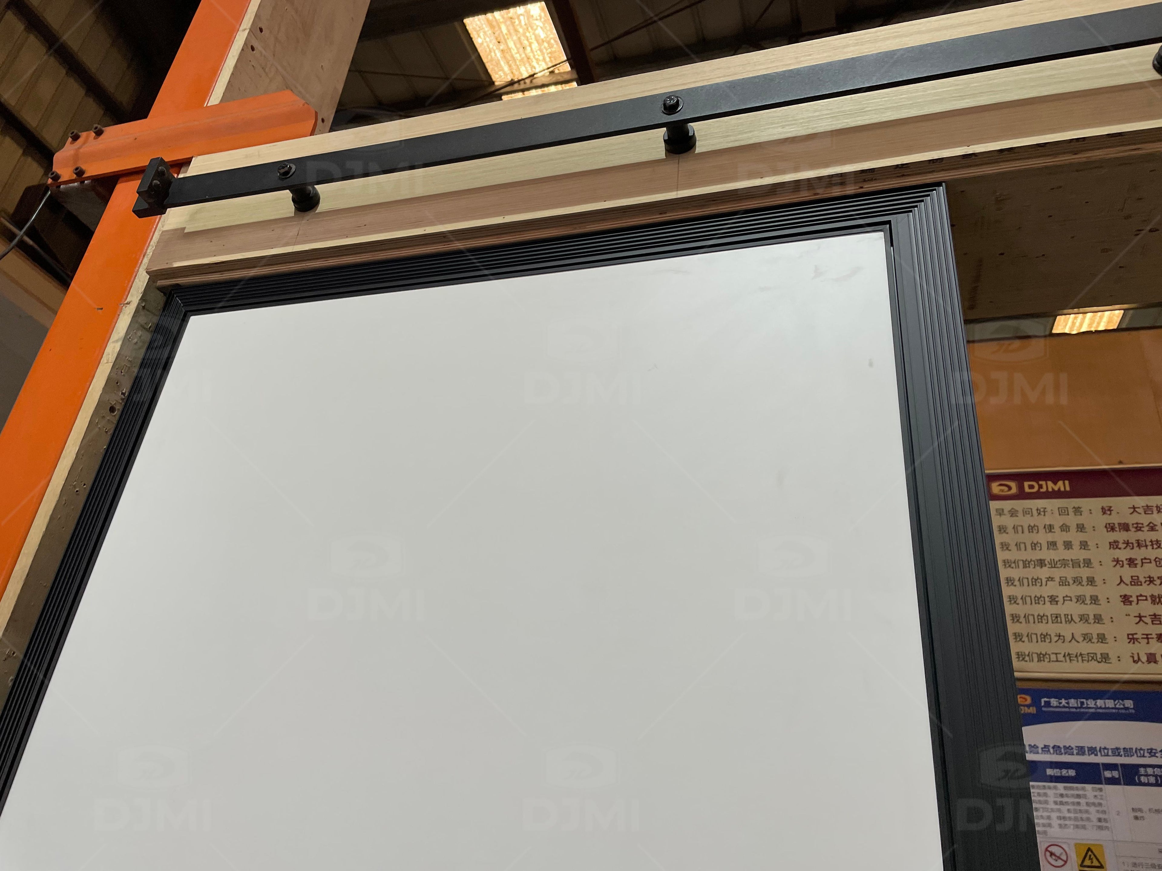 China Top Manufacturers Custom Aluminum Frame HPL/Melamine Surface Internal Hidden Wood Door with Silent Lock for House Interior