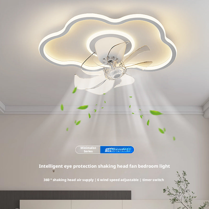 2025New Cloud Full Spectrum Integrated Ultra Bright Strip360Shaking Head Fan Bedroom Children's Room Ceiling Light Fixture