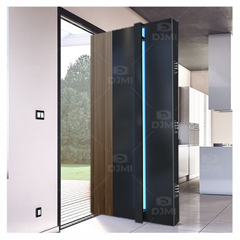 European Luxury House Front Modern Aluminium Solid Wooden Security Pivot Doors Wooden Entrance Door Modern Villa Exterior Door