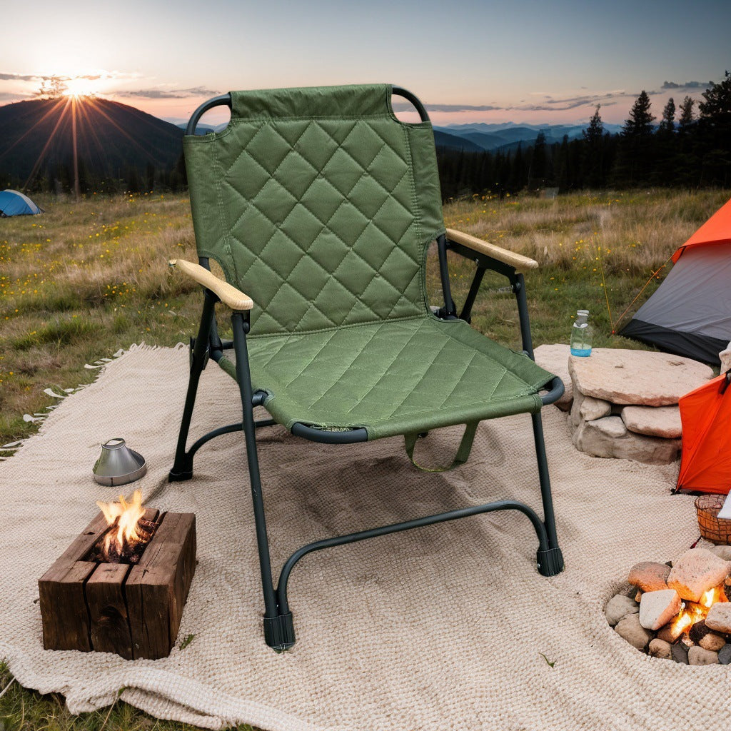 Foldable Chair Outdoor Stall Chair Autumn Winter Quilted Kermit Chair Picnic Chair Portable Table Chair Beach Chair Camping Chair