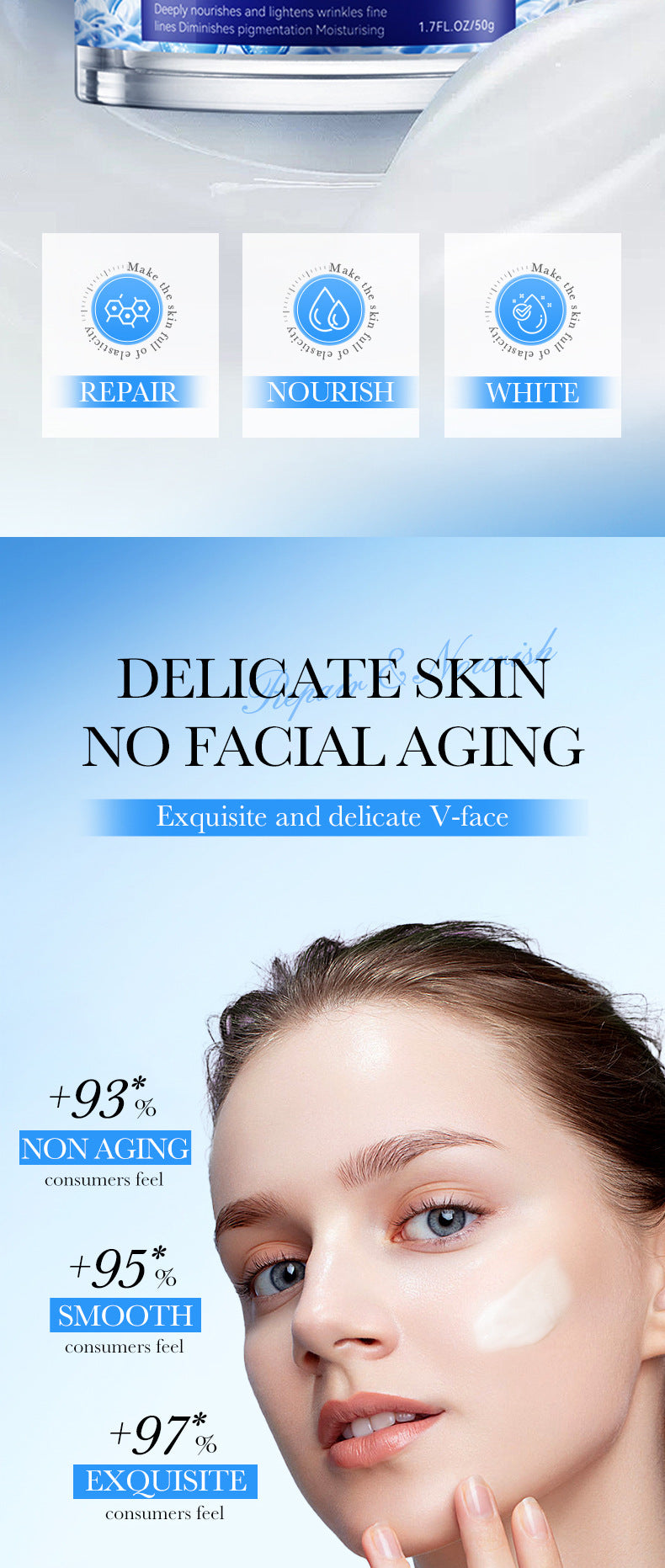 Full English Face Cream Eye Cream SADOER Anti-wrinkle, hydrating, moisturizing, wrinkle-reducing, brightening neck cream for  foreign trade wholesale