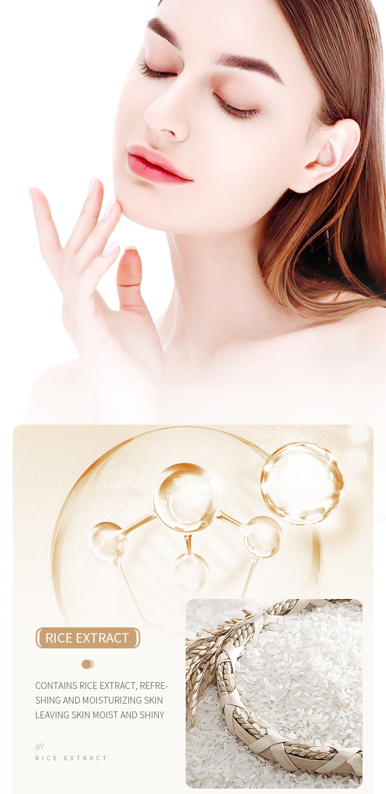 Full English Rice Skincare Set BIOAOUA Rice Puree Series Six-Piece Set Box  Wholesale