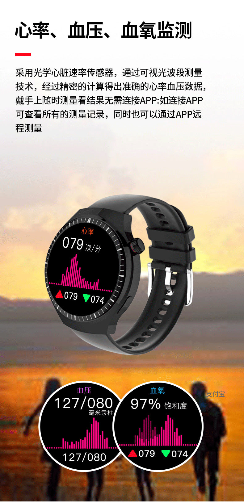 hr28Smart Watch Non-Invasive Blood Sugar Uric Acid Automatic Blood Pressure Detection Healthy Sleep Monitoring Smart Watch Wholesale