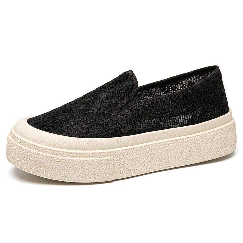 Women's Mesh Shoes2025Summer New Fisherman Shoes for Women, Breathable Hollow Mesh Mom Shoes, Slip-On Thick-Soled Casual Shoes
