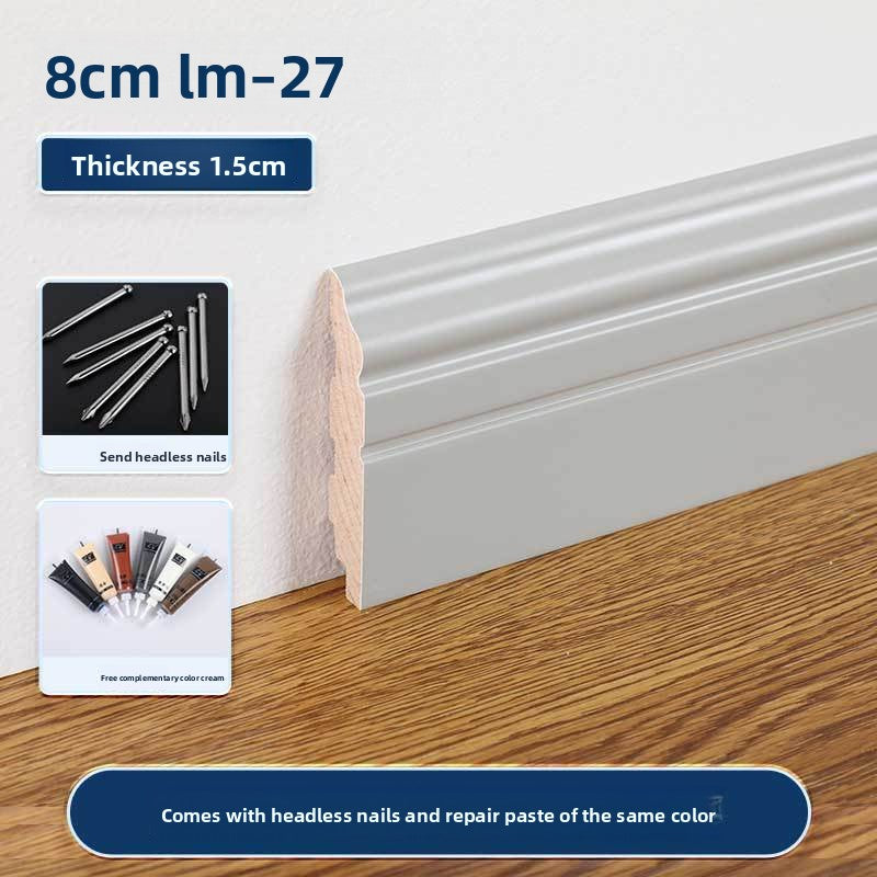 8Premium Solid Wood Skirting Board, Ultra-thin Corner Trim for the Whole House, Light Luxury Flat Baseboard